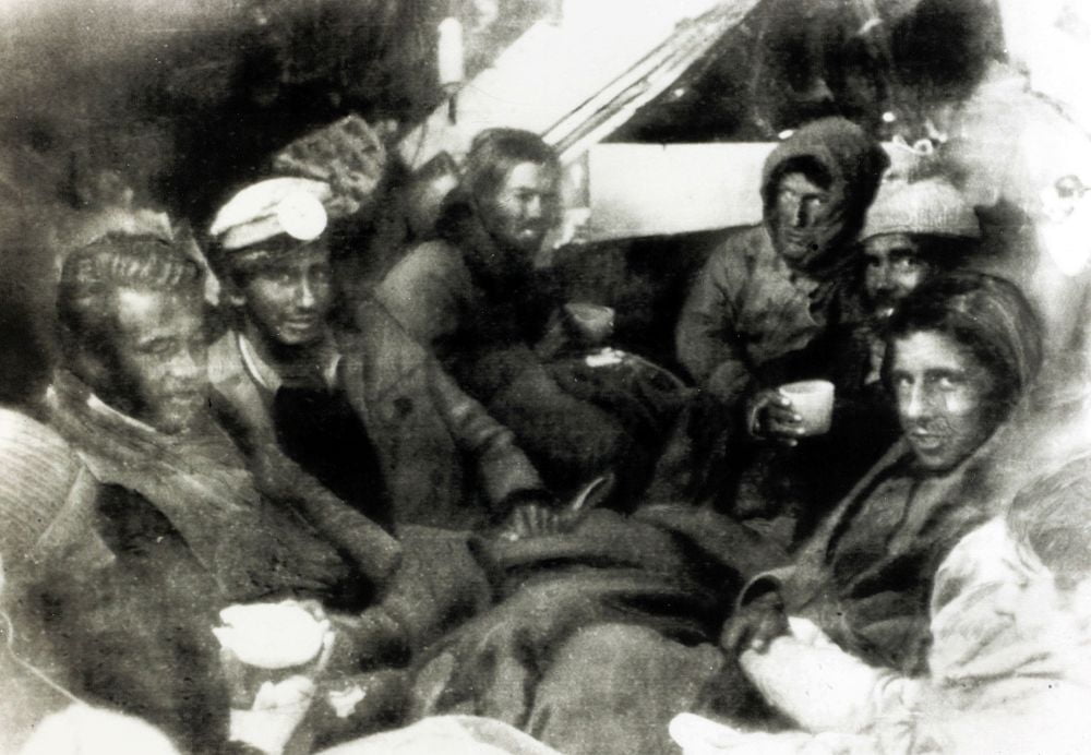 Survivors of Uruguayan Air Force flight 571, photographed shortly after being reached by rescuers, December 22, 1972