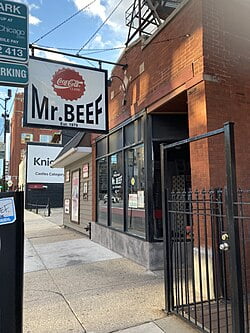 Mr. Beef from street level, as of September 2022